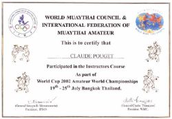 07 - BOXE THAI - MUAYTHAI  Certificat de participation au cours